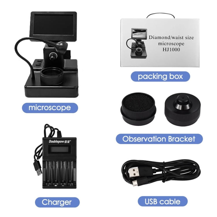 HJ1000 50-1000X Diamond Waist Code Microscope GIA Jewelry Waist Code Instrument - Digital Microscope by PMC Jewellery | Online Shopping South Africa | PMC Jewellery