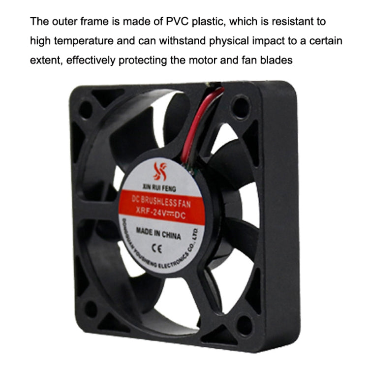 3pcs XIN RUI FENG 24V Ball Bearing 5cm Silent DC Cooling Fan - Fan Cooling by XIN RUI FENG | Online Shopping South Africa | PMC TechLife | Buy Now Pay Later Mobicred