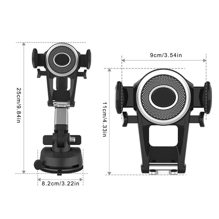 ZJ137 Suction Cup Car Phone Holder 2 In 1 Number Plate Phone Stand Truck Phone Mount(Black) - Car Holders by PMC TechLife | Online Shopping South Africa | PMC TechLife