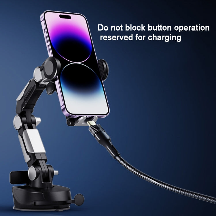 ZJ137 Suction Cup Car Phone Holder 2 In 1 Number Plate Phone Stand Truck Phone Mount(Black) - Car Holders by PMC TechLife | Online Shopping South Africa | PMC TechLife