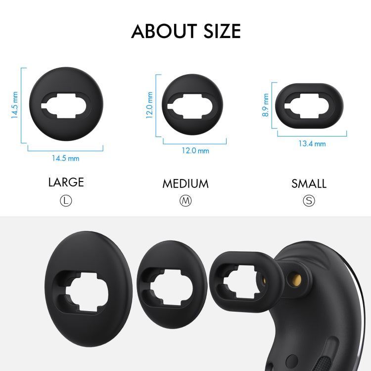 For Samsung Galaxy Buds Live AhaStyle PT132 S+M+L Silicone Earbud(Black) - Anti-dust & Ear Caps by AhaStyle | Online Shopping South Africa | PMC TechLife | Buy Now Pay Later Mobicred