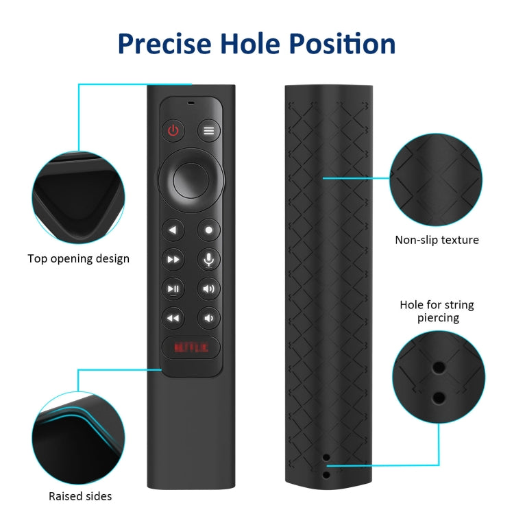 For NVIDIA Shield TV Pro 4K HDR Remote Control Silicone Case With Lanyard(Black) - Remote Control Covers by PMC TechLife | Online Shopping South Africa | PMC TechLife