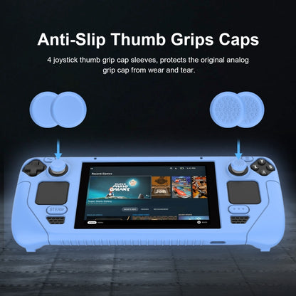 For Steam Deck Game Controller Soft Silicone Protective Cover Case With 4pcs Key Cap(Luminous Blue) - Accessories by PMC Jewellery | Online Shopping South Africa | PMC Jewellery