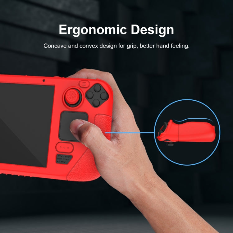 For Steam Deck Game Controller Soft Silicone Protective Cover Case With 4pcs Key Cap(Red) - free shipping - PMC TechLife - Order now!