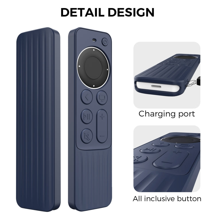 For Apple TV Siri Remote 2/3 AhaStyle PT166 Remote Controller Silicone Protective Case Striped Non-Slip Anti-Drop Cover(Black) - free shipping - PMC TechLife - Order now!