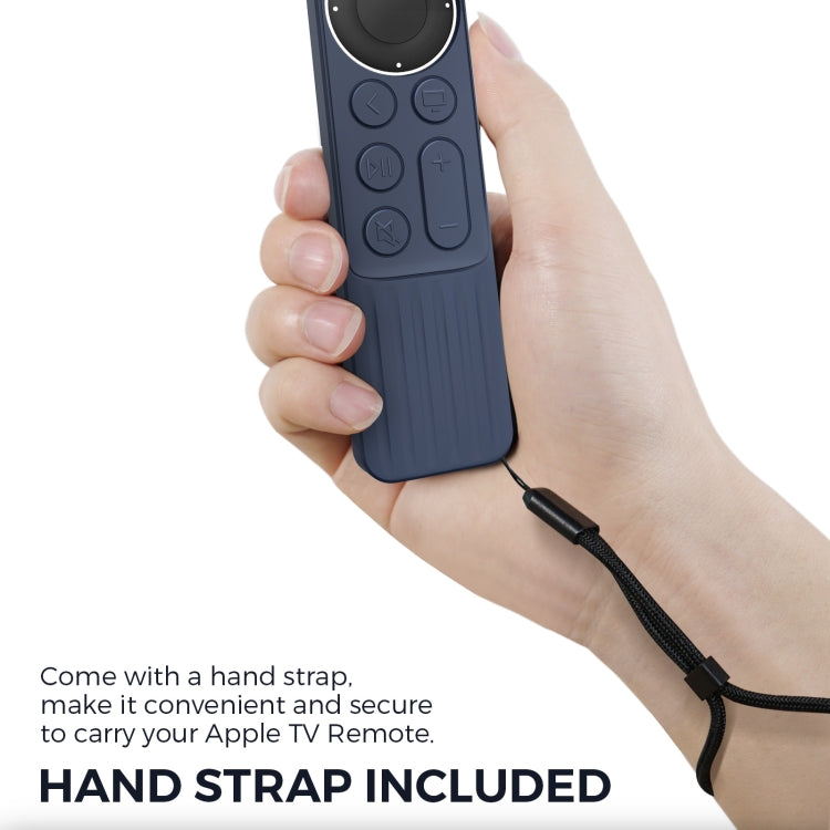 For Apple TV Siri Remote 2/3 AhaStyle PT166 Remote Controller Silicone Protective Case Striped Non-Slip Anti-Drop Cover(Midnight Blue) - free shipping - PMC TechLife - Order now!