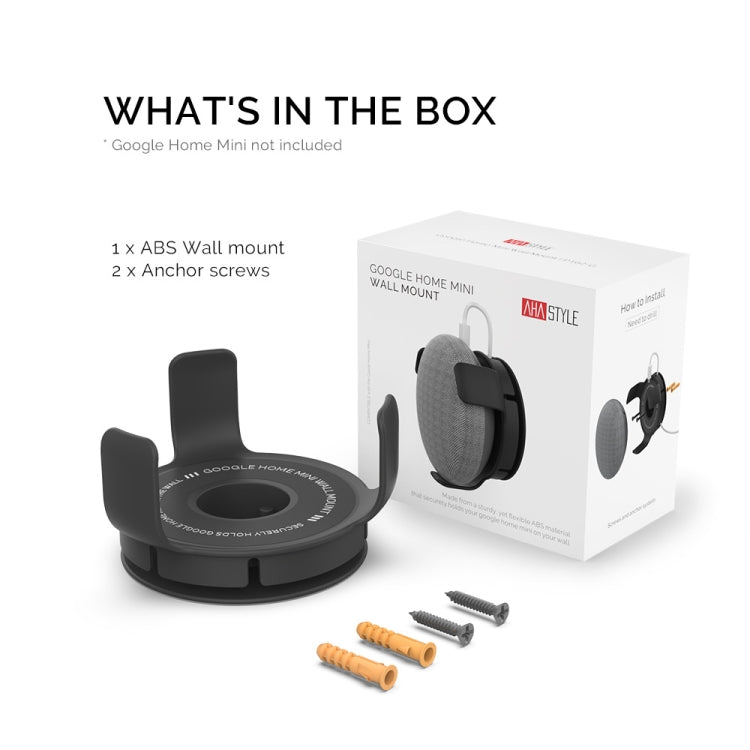 For Amazon Echo Dot 3 AhaStyle PT62 Wall Bracket Smart Speaker Bracket Black - free shipping - PMC TechLife - Order now!