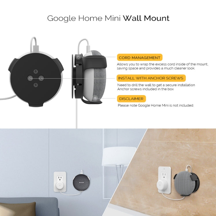 For Amazon Echo Dot 3 AhaStyle PT62 Wall Bracket Smart Speaker Bracket Black - free shipping - PMC TechLife - Order now!