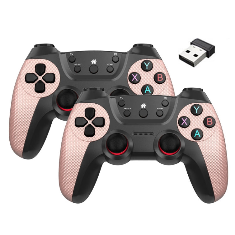 KM-029   2.4G One for Two Doubles Wireless Controller Support PC / Linux / Android / TVbox(Rose Pink) - Gamepads by PMC Jewellery | Online Shopping South Africa | PMC Jewellery