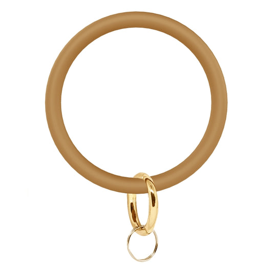 SiB005 Large Round Silicone Bracelet Keychain Outdoor Sports Silicone Bracelet(Sand Color) - Bracelets by PMC Jewellery | Online Shopping South Africa | PMC Jewellery