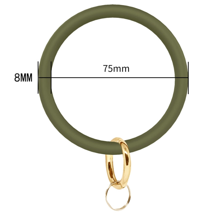 SiB005 Large Round Silicone Bracelet Keychain Outdoor Sports Silicone Bracelet(Army Green) - Bracelets by PMC Jewellery | Online Shopping South Africa | PMC Jewellery