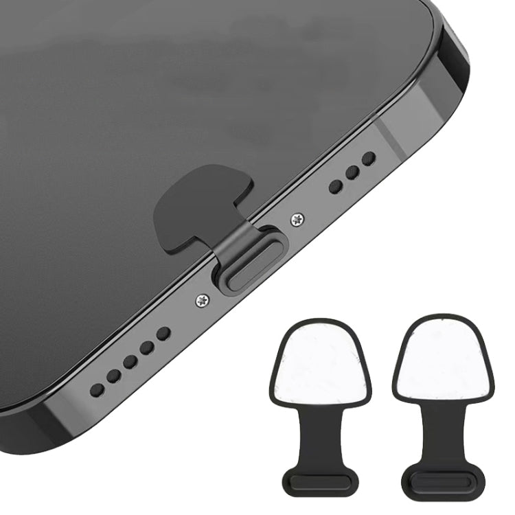 10pcs 8 Pin  Mobile Phone Charging Port Silicone Anti-Dust Plug Back-adhesive Loss-proof Cover(Black) - Anti-dust & Ear Caps by PMC TechLife | Online Shopping South Africa | PMC TechLife