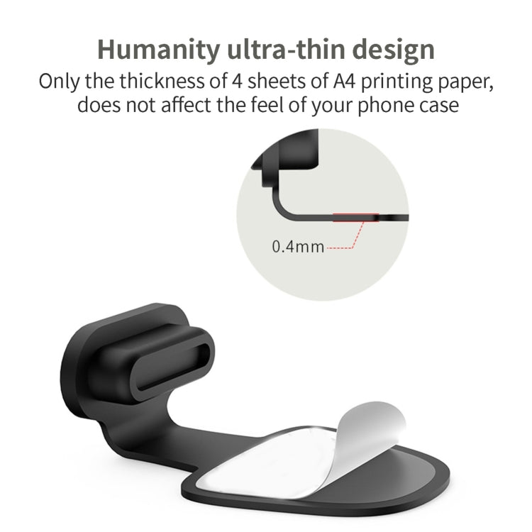 10pcs 8 Pin  Mobile Phone Charging Port Silicone Anti-Dust Plug Back-adhesive Loss-proof Cover(Black) - Anti-dust & Ear Caps by PMC TechLife | Online Shopping South Africa | PMC TechLife