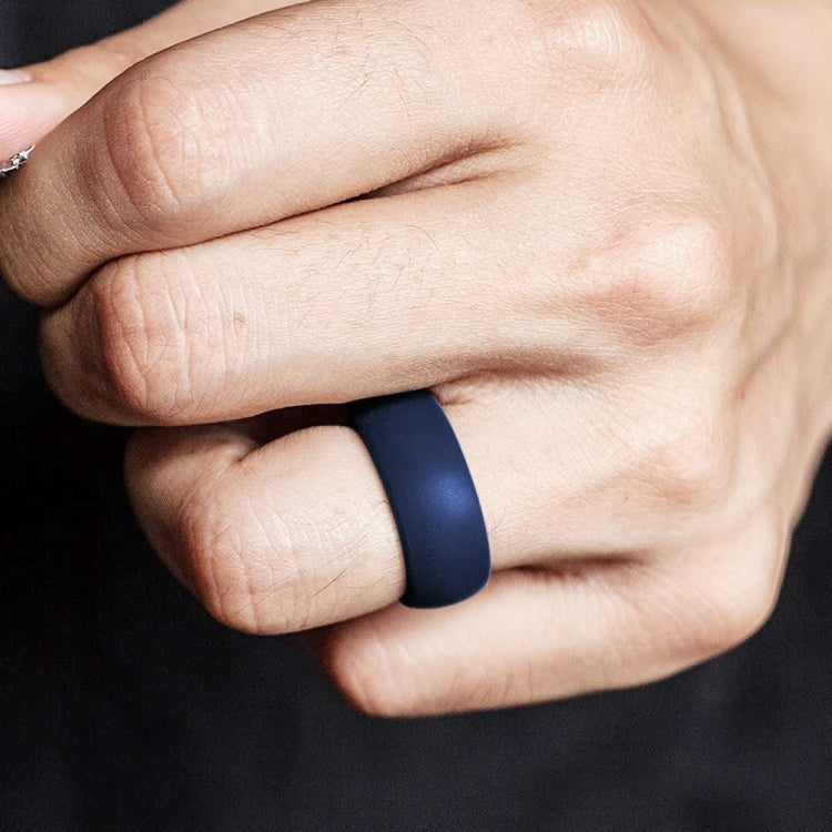 SiR013 8.7mm Curved Outdoor Sports Silicone Ring, Size: No.10(Dark Blue) - Rings by PMC Jewellery | Online Shopping South Africa | PMC Jewellery