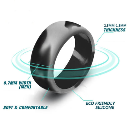 SiR013 8.7mm Curved Outdoor Sports Silicone Ring, Size: No.14(Dark Gray) - Rings by PMC Jewellery | Online Shopping South Africa | PMC Jewellery