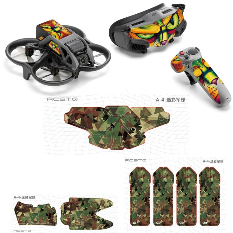 For DJI Avata RCSTQ Body Sticker For Goggles 2 Glasses PVC Colorful Sticker Set(Camouflage Green) -  by RCSTQ | Online Shopping South Africa | PMC Jewellery