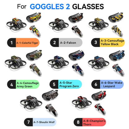 For DJI Avata RCSTQ Body Sticker For Goggles 2 Glasses PVC Colorful Sticker Set(Camouflage Green) -  by RCSTQ | Online Shopping South Africa | PMC Jewellery