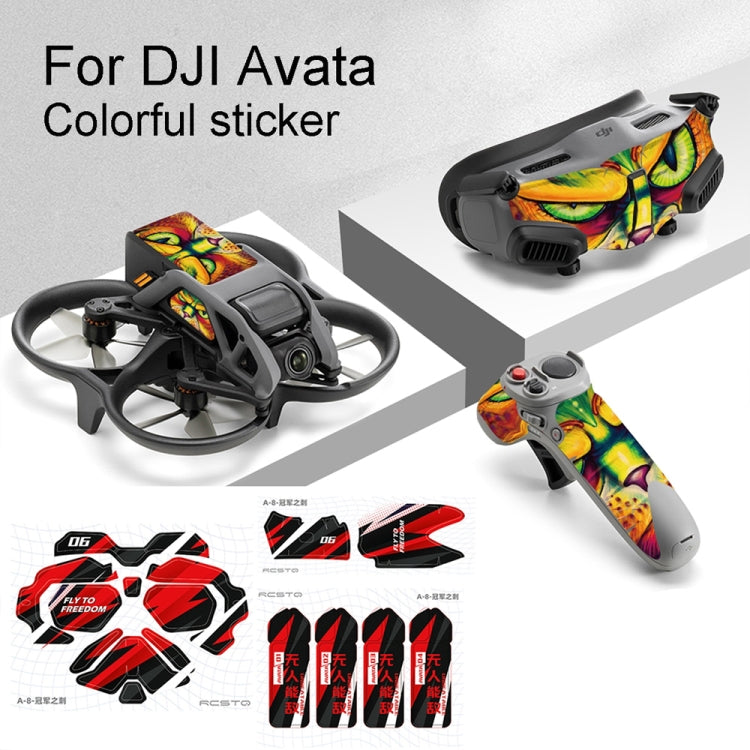 For DJI Avata RCSTQ Body Sticker For Goggles 2 Glasses PVC Colorful Sticker Set(Camouflage Yellow Black) -  by RCSTQ | Online Shopping South Africa | PMC Jewellery