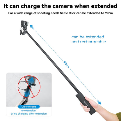 TELESIN Charging Selfie Stick 10000mah Power Bank Universal For Sports Camera & Smart Phone - Extendable Pole by TELESIN | Online Shopping South Africa | PMC Jewellery