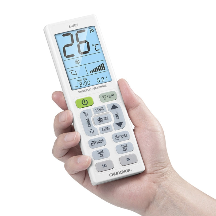 CHUNGHOP K-1302E Night Light Large Screen Battery Universal Air Conditioner Remote Control - free shipping - PMC TechLife - Order now!