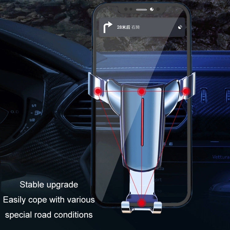 Air Outlet Triangular Gravity Sensor Car Mobile Phone Holder, Color: Golden Hook Clip - Car Holders by PMC TechLife | Online Shopping South Africa | PMC TechLife