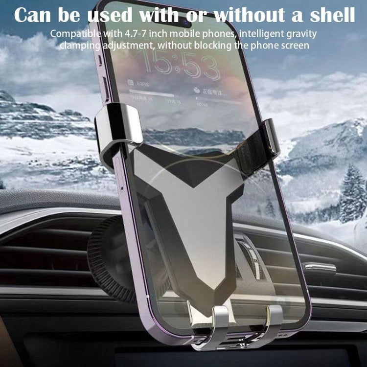 Gravity Navigation Car Air Outlet Triangular Mobile Phone Holder(Gray) - Car Holders by PMC TechLife | Online Shopping South Africa | PMC TechLife