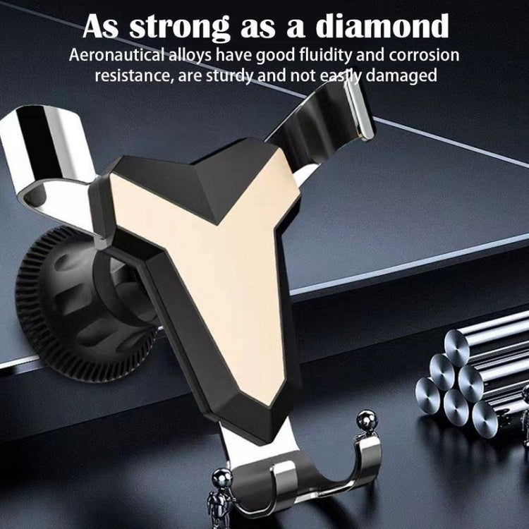 Gravity Navigation Car Air Outlet Triangular Mobile Phone Holder(Golden) - Car Holders by PMC TechLife | Online Shopping South Africa | PMC TechLife