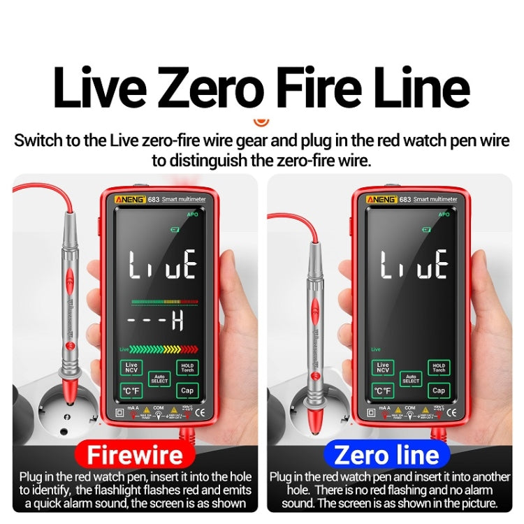 ANENG 683 Smart Touch Screen Automatic Range Rechargeable Multimeter(Black) - Digital Multimeter by ANENG | Online Shopping South Africa | PMC TechLife | Buy Now Pay Later Mobicred