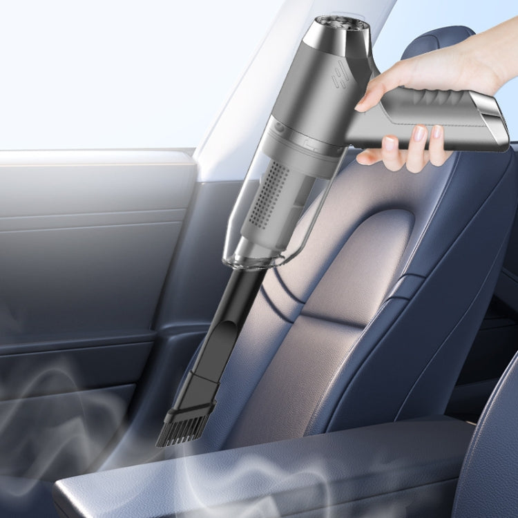 SUITU ST-6671 Wireless Car Vacuum Cleaner Small Handheld Blowing and Suction Dual Use, Style: Brushless Silver Gray+Floor Brush - free shipping - PMC TechLife - Order now!