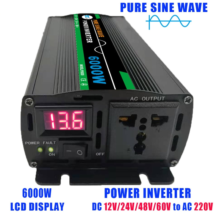 6000W (Actual 1000W) 12V to 220V High Power Car Sine Wave Inverter Power Converter - Pure Sine Wave by PMC TechLife | Online Shopping South Africa | PMC TechLife | Buy Now Pay Later Mobicred