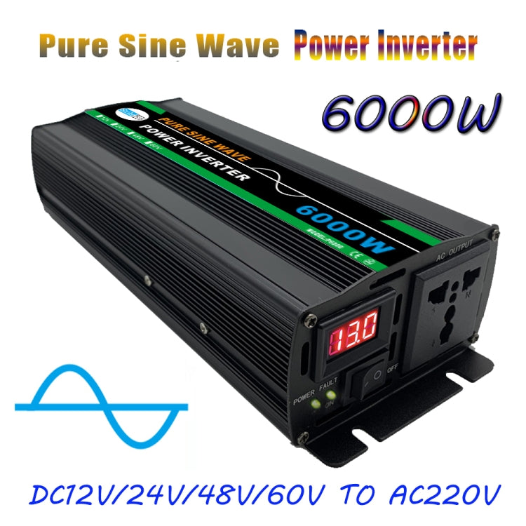 6000W (Actual 1000W) 60V to 220V High Power Car Sine Wave Inverter Power Converter - Pure Sine Wave by PMC TechLife | Online Shopping South Africa | PMC TechLife