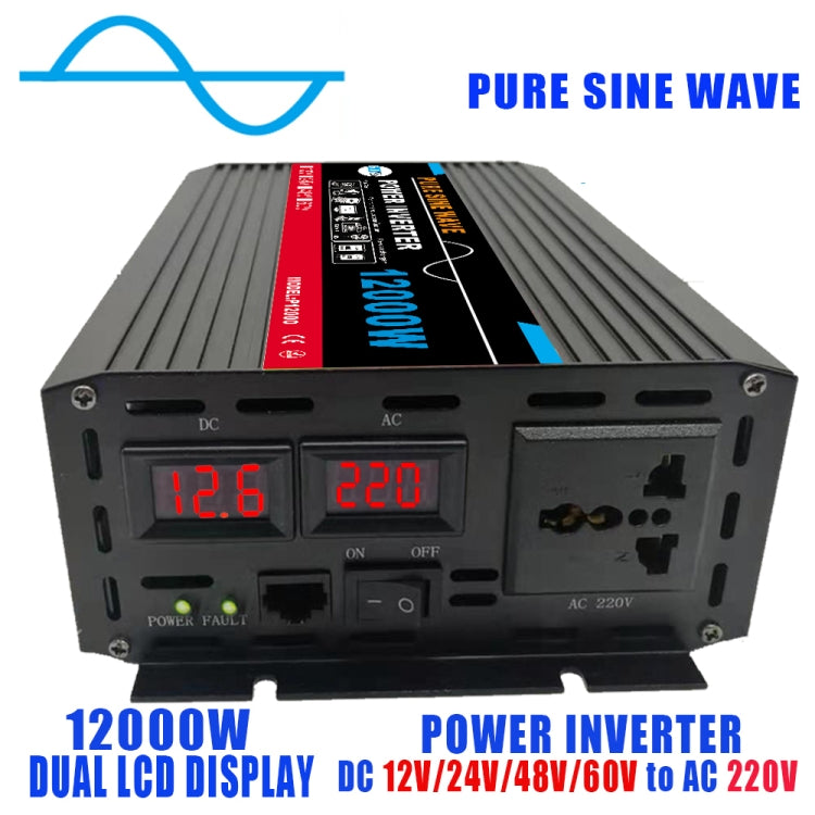 12000W (Actual 2000W) 12V to 220V High Power Car Sine Wave Inverter Power Converter - Pure Sine Wave by PMC TechLife | Online Shopping South Africa | PMC TechLife