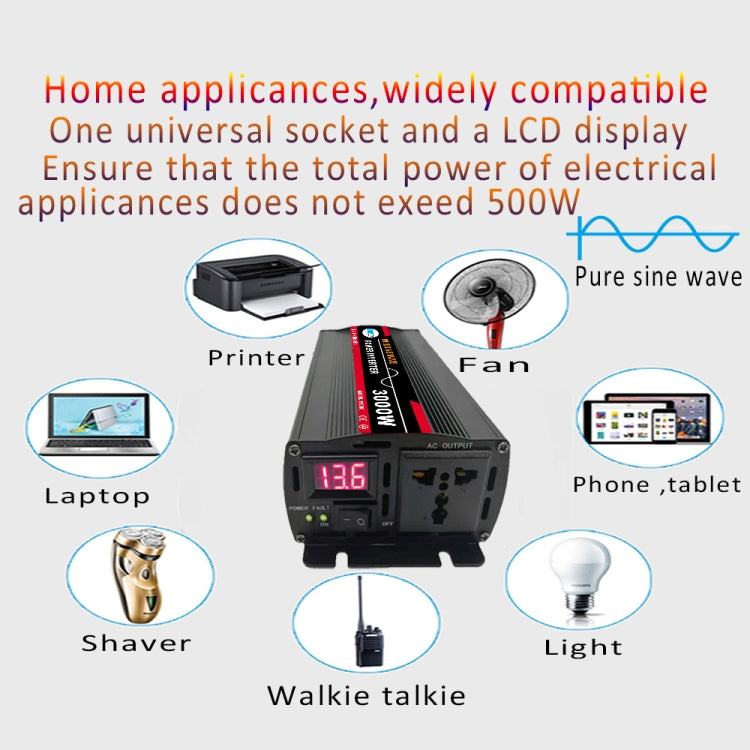 6000W (Actual 1000W) 60V to 220V High Power Car Sine Wave Inverter Power Converter - Pure Sine Wave by PMC TechLife | Online Shopping South Africa | PMC TechLife