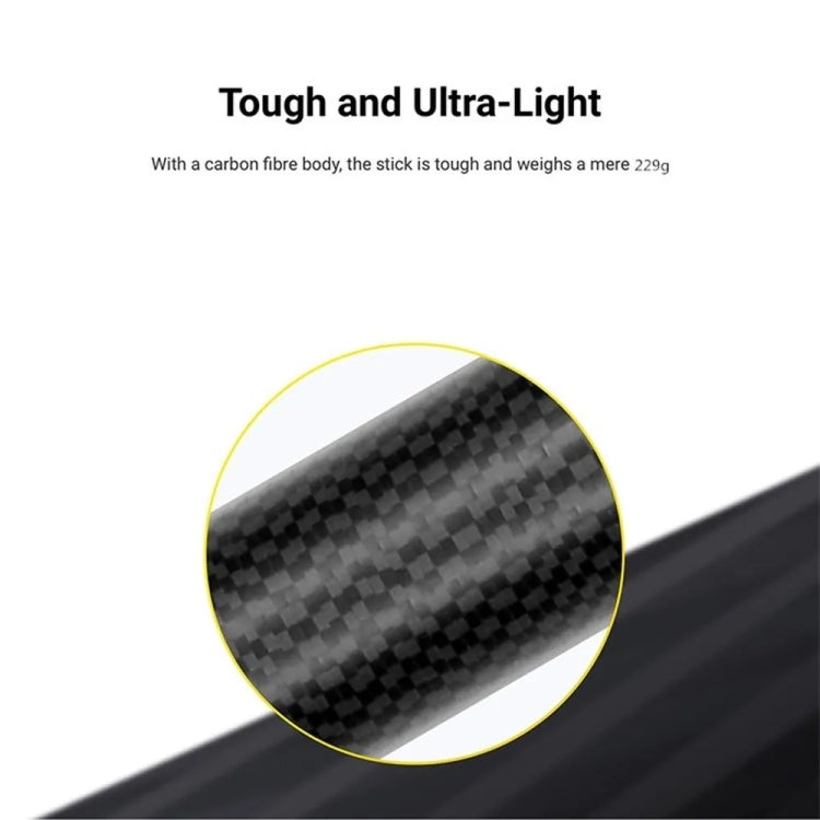1.5m Carbon Fiber Extended Monopod Invisible Selfie Stick For Insta360  / DJI Action / GoPro / Xiao Yi Sports Camera - Extendable Pole by PMC TechLife | Online Shopping South Africa | PMC TechLife