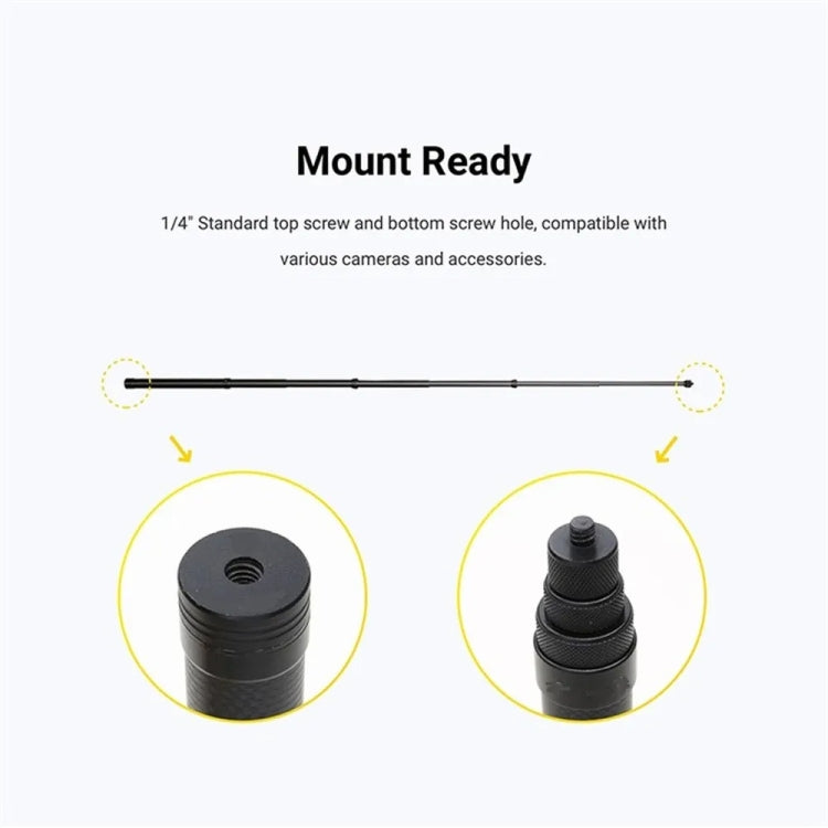 1.5m Carbon Fiber Extended Monopod Invisible Selfie Stick For Insta360  / DJI Action / GoPro / Xiao Yi Sports Camera - Extendable Pole by PMC TechLife | Online Shopping South Africa | PMC TechLife