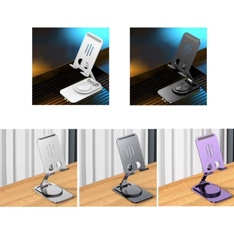Desktop 360-degree Rotating Foldable Mobile Phone Holder, Color: Carbon Steel White - Desktop Holder by PMC TechLife | Online Shopping South Africa | PMC TechLife