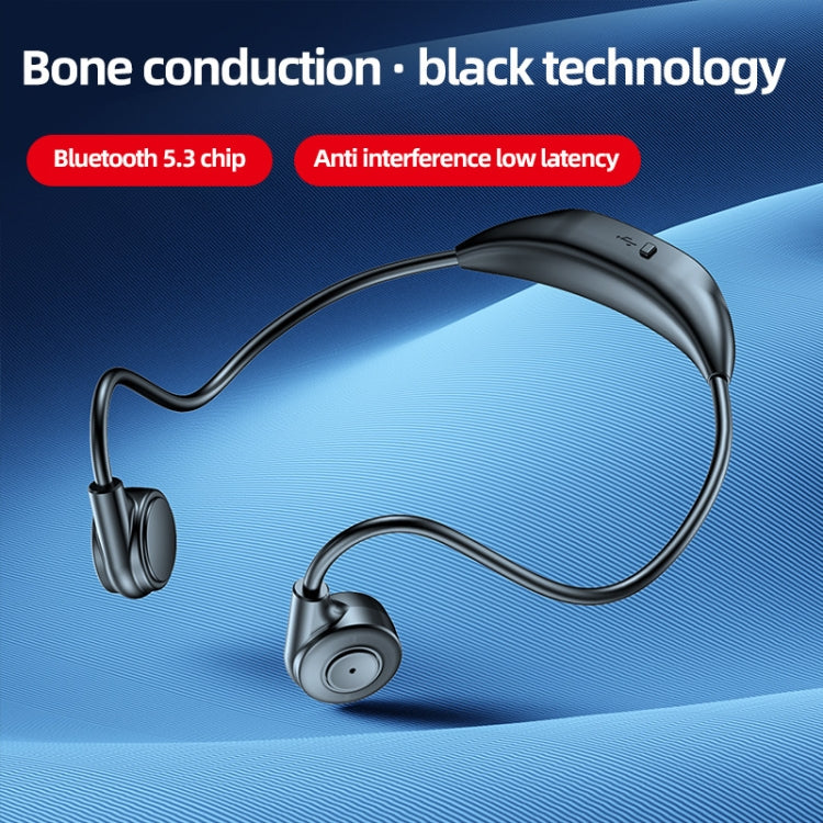 M2 Bone Conduction Earphones Running Stereo To Ear Bluetooth Earphones(Black + Blue) - Neck-mounted Earphone by PMC Jewellery | Online Shopping South Africa | PMC Jewellery