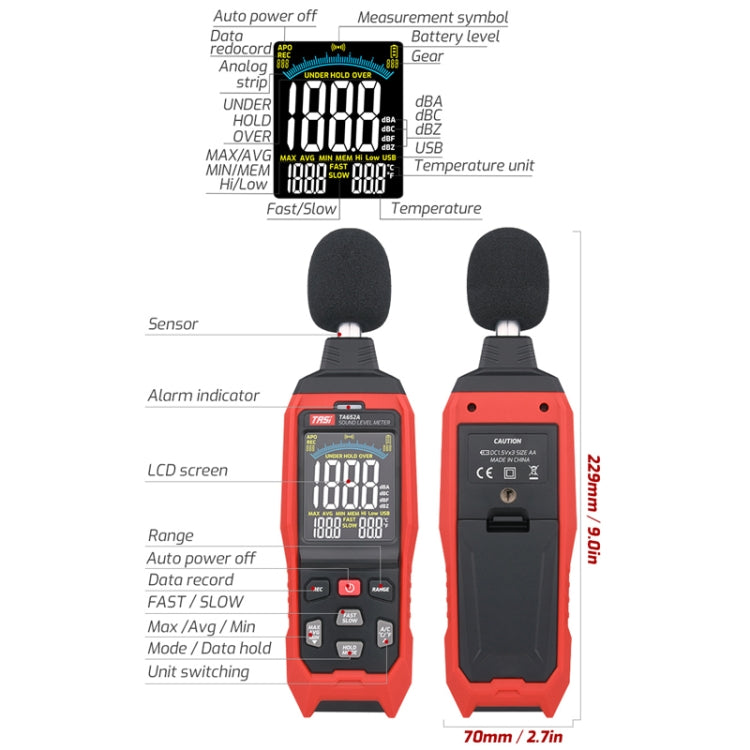 TASI TA652A Home Noise Tester Detection Volume Device - free shipping - PMC TechLife - Order now!