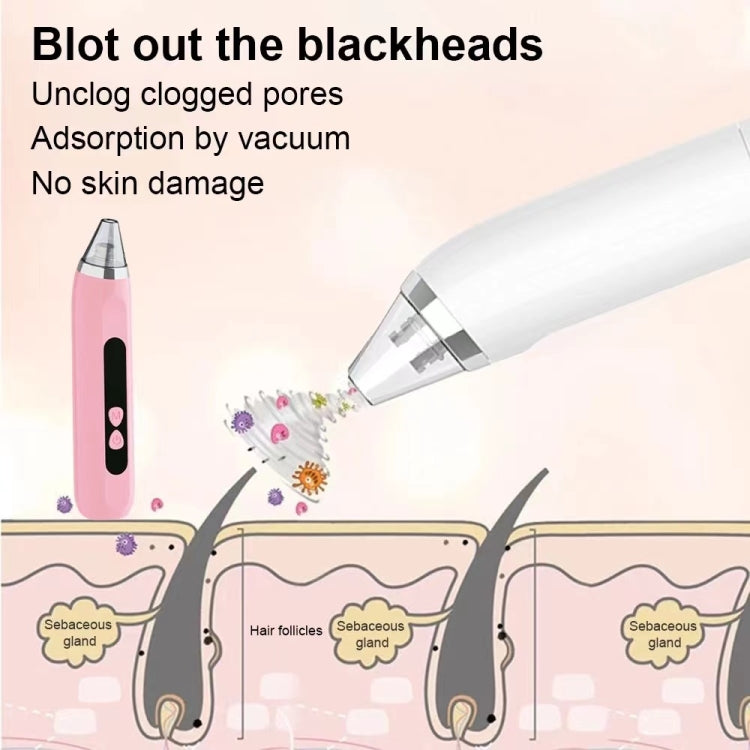 Blackhead Remover Vacuum Pore Cleaner Facial Deep Cleaning Beauty Tools(White) - Cleanser by PMC TechLife | Online Shopping South Africa | PMC TechLife
