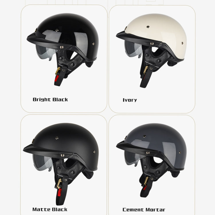 SOMAN Motorcycle Half Helmet Adjustable Helmet With Inner Mirror, Size: L(Cement Gray with Transparent Mirror) - free shipping - PMC TechLife - Order now!