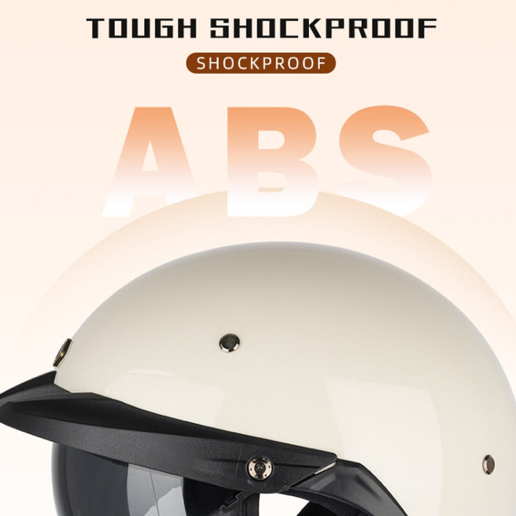 SOMAN Motorcycle Half Helmet Adjustable Helmet With Inner Mirror, Size: M(White) - free shipping - PMC TechLife - Order now!