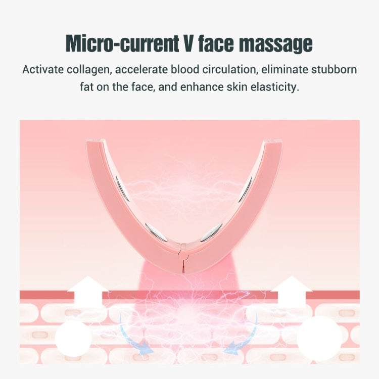 Microcurrent EMS Face Thinning Instrument Smart Red Blue Color Light Skin Rejuvenation Beauty Instrument(Pink) - Beauty Instrument by PMC TechLife | Online Shopping South Africa | PMC TechLife