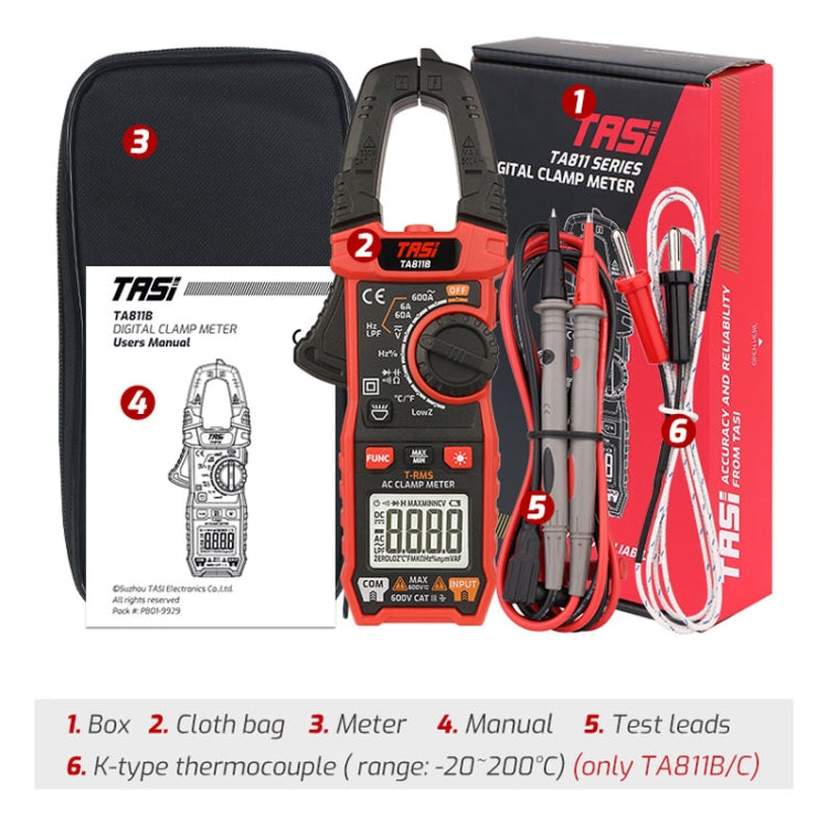 TASI TA811C Clamp Meter High Accuracy AC DC Voltage Ammeter - free shipping - PMC TechLife - Order now!