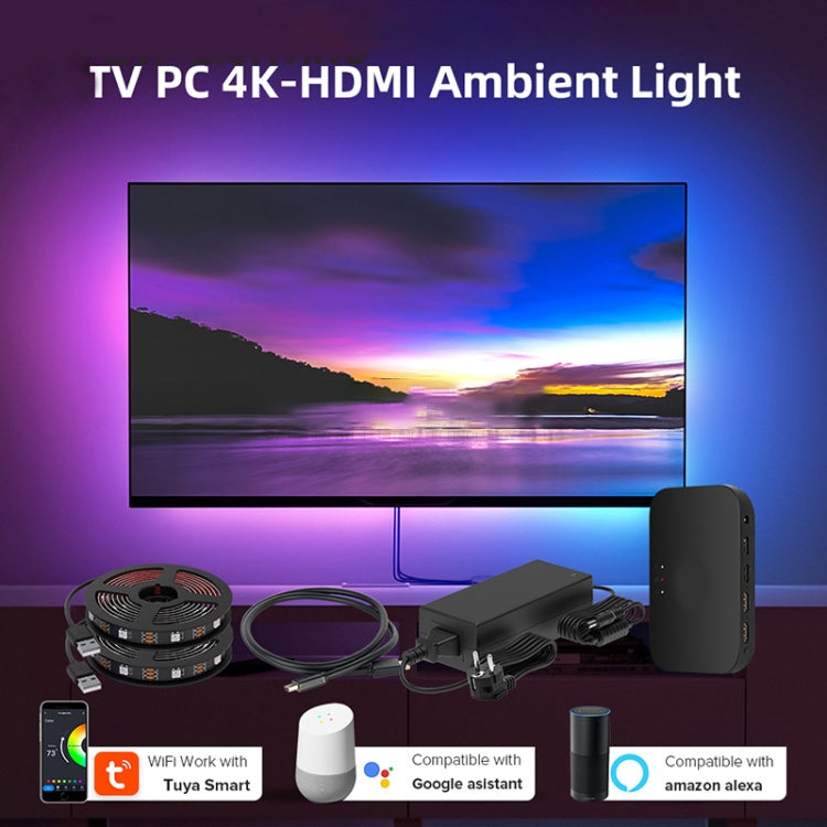 HDMI 2.0-PRO Smart Ambient TV Led Backlight Led Strip Lights Kit Work With TUYA APP Alexa Voice Google Assistant 2 x 1.5m(AU Plug) - Casing Waterproof Light by PMC Jewellery | Online Shopping South Africa | PMC Jewellery