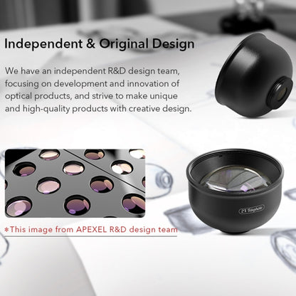 APEXEL APL-HB5 5 in 1 Wide Angle Macro Fisheye HD External Mobile Phone Lens(Set) - Macro & Wide-angle by APEXEL | Online Shopping South Africa | PMC Jewellery