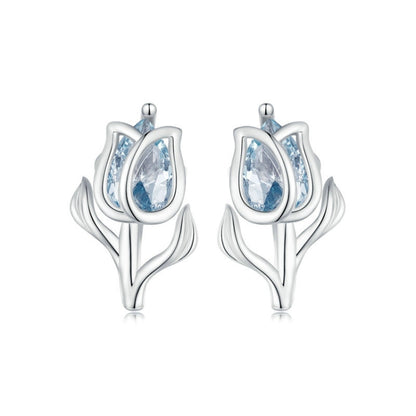 BSE873  925 Sterling Silver Tulip Stud Earrings for Women - Stud Earrings & Earrings by PMC Jewellery | Online Shopping South Africa | PMC Jewellery