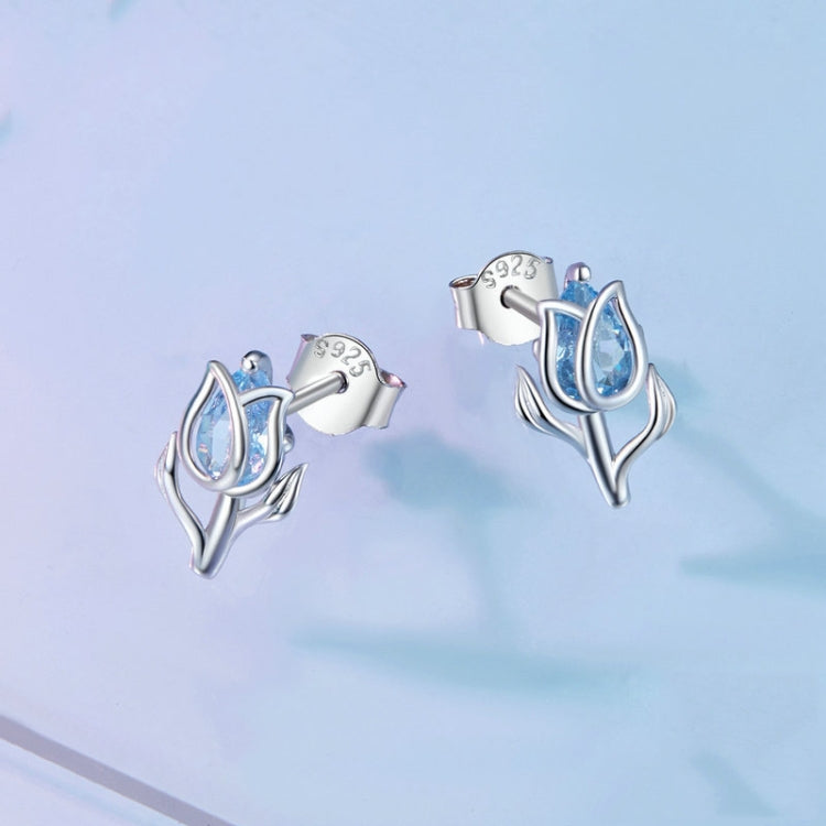 BSE873  925 Sterling Silver Tulip Stud Earrings for Women - Stud Earrings & Earrings by PMC Jewellery | Online Shopping South Africa | PMC Jewellery