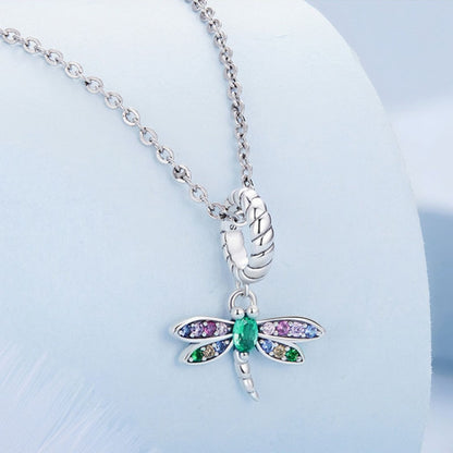 SCX141 Sterling Silver Zircon Dragonfly Beaded Jewelry Accessory - Jewelry Accessories by PMC Jewellery | Online Shopping South Africa | PMC Jewellery