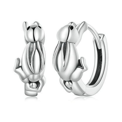 SCE1616 Sterling Silver S925 Cute Bunny Women Earrings - Stud Earrings & Earrings by PMC Jewellery | Online Shopping South Africa | PMC Jewellery