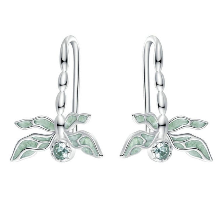 Sterling Silver S925 Mint Green Dragonfly Stud Earrings - Stud Earrings & Earrings by PMC Jewellery | Online Shopping South Africa | PMC Jewellery